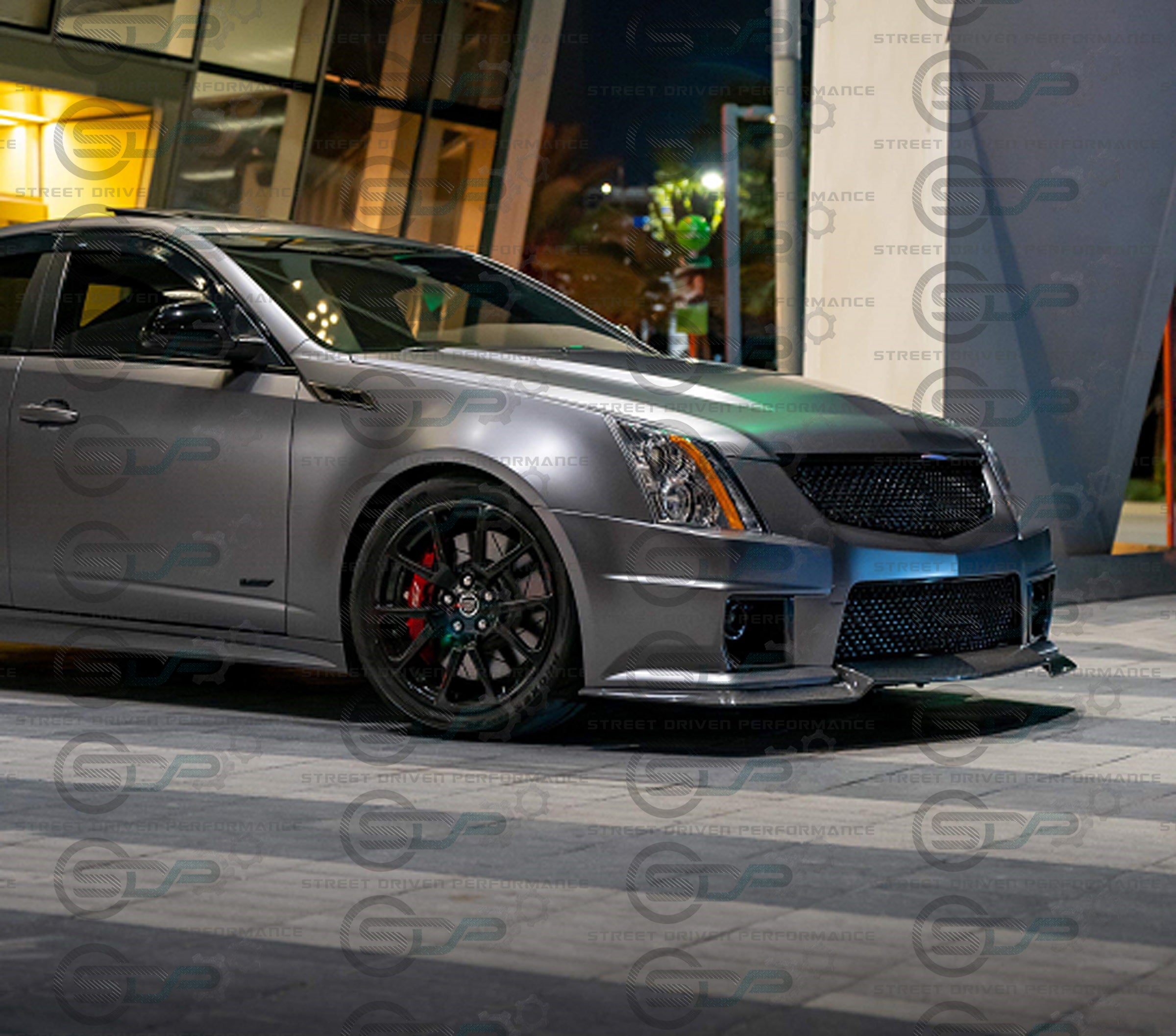 2009-2015 CTS-V V2 -  Black front grilles set (blank no emblem)